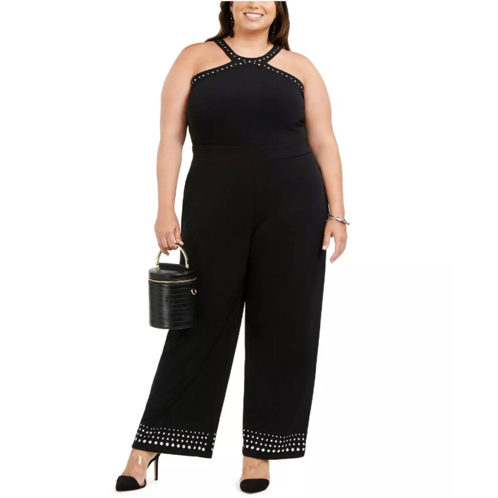 INC Plus Emerald Deep Black Jumpsuit